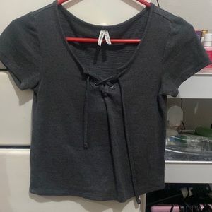 Girls Gray Crop Top